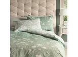 Wendebettwäsche LAURA ASHLEY "Parterre, aus Baumwoll-Satin", sage, B/L: 230cm x 220cm, 1 Stk., 2 Stk., Satin, B/L: 50cm x 75cm & 50cm x 75cm, 3 tlg., Satin, Obermaterial: 100% Baumwolle, Bettwäsche, Wendebettwäsche, mit floralem Muster, inkl 2 Kissenbezüge