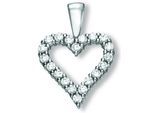 Kettenanhänger ONE ELEMENT "Zirkonia Herz Herz Anhänger aus 925 Silber", silber, Schmuckanhänger, Damen, Silber 925 (Sterlingsilber), Kettenanhänger, Ein Geschenk von Herzen – zart, elegant & voller Symbolik