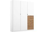 Schrank-Set RAUCH "Kleiderschrank Schrank Garderobe Wäscheschrank Ankleide ONTARIO", weiß (alpinweiß, eiche artisan), B:253cm H:197cm T:104cm, Holzwerkstoff, Kastenmöbel-Sets, mit 5 Schubladen in unterschiedlichen Größen MADE IN GERMANY