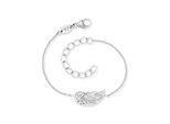 Armband HERZENGEL "Schmuck Geschenk Armkette Flügel", silber (silberfarben), Armbänder, Mädchen, 16cm, Silber 925 (Sterlingsilber), Armband