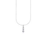 Kette mit Anhänger BRUNO BANANI "Schmuck Geschenk mit runden verschieden große Zirkonia als Anhänger", silberfarben, kristallweiß, Halsketten, Damen, Silber 925 (Sterlingsilber), L: 45 B: 1,1mm, mit Zirkonia (synth.), B:1,1mm