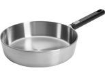 Schmorpfanne WOLL "Logic Steel", silber (silberfarben, schwarz), H:7cm Ø:28cm, Pfannen, Schmorpfanne, 5-Schicht-Aufbau