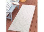 Outdoorteppich CARPET CITY "PALM3526", grau, B:80cm H:5mm L:150cm, Polypropylen, Teppiche, Outdoorteppich, Wetterfest & UV-beständig, für Balkon, Terrasse, Küche, flach gewebt