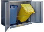 Bodenschutzplatte BIOHORT "Boden-Set für Mülltonnenbox Alex Duo", silberfarben, B:142cm H:4mm L:94cm, Aluminium, Bodenschutzplatten, 142x94x4 cm, Alu-Bodenrahmen, Alu-Bodenplatte und Bodenschwellen-Rampe