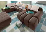 Wohnlandschaft HOME AFFAIRE "Bono U-Form", orange (dunkelbraun, creme), B:360cm H:90cm T:214cm, Luxus-Microfaser ALTARA NUBUCK (100% Polyester);Luxus-Microfaser ALTARA NUBUCK (100% Polyester);Samtstruktur (95% Polyester, 5% Polyamid), Sofas, Wohnlandschaft, wahlweise mit Bettfunktion