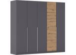 Drehtürenschrank RAUCH "Kleiderschrank Schrank Garderobe Wäscheschrank Schlafzimmer BELLEZZA", grau (graumetallic, eiche artisan), B:226cm H:210cm T:54cm, Holzwerkstoff, Schränke, Kleiderschrank Drehtürenschrank, inkl. Schubkasteneinsatz, Wäscheeinteilung und weiterem Zubehör