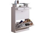 Mid.you Schuhkipper , Weiss , Kunststoff , 59x91x22 cm , Garderobe, Schuhaufbewahrung, Schuhkipper