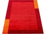 Wollteppich PACO HOME "Gabbeh 309", orange (terrakotta), B:120cm H:14mm L:170cm, Wolle, Teppiche, Wollteppich, Kurzflor, handgewebt, reine Wolle, Gabbeh-Stil, mit Bordüre