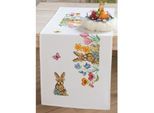 Stickläufer "Hase & Blumen"
