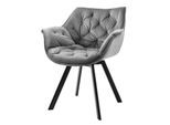riess-ambiente Stuhl THE DUTCH COMFORT - drehbar grau Samt mit Armlehnen Modern Design Metallbeine