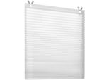 Raffrollo KUTTI "Olbia Plissee" Gr. 7, weiß, B:80cm H:210cm, Obermaterial: 100% Polyester, Raffrollos, einfarbig, blickdicht, Sichtschutz, frei hängend