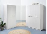 Schrank-Set RAUCH "Kleiderschrank Schrank Garderobe Wäscheschrank VANDOR", weiß (alpinweiß), B:208cm H:197cm T:253cm, Holzwerkstoff, Kastenmöbel-Sets, 7-türig mit viel Stauraum, Schränke einzeln stellbar MADE IN GERMANY