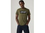 T-Shirt LEVI'S "Batwing Logo Tee", Herren, Gr. S, grün (hm ssnl tech olive n), Jersey, Obermaterial: 100% Baumwolle, normal normal, Rundhals, Shirts T-Shirt, mit Logo-Front-Print