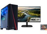 CAPTIVA Gaming-PC-Komplettsystem "Advanced Gaming R85-985 TFT Bundle", Energieeffizienz: F (A-G), schwarz, ohne Betriebssystem, 32 GB RAM 1.000 GB SSD, Computer_Komplettsysteme