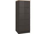 Vorratsschrank KOCHSTATION "KS-Virginia", grau (grau hochglanz, grau), B:60cm H:165cm T:60cm, Holzwerkstoff, MDF, Schränke, Vorratsschrank, 60 cm breit, mit 5 Auszügen