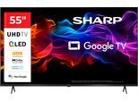 SHARP QLED-Fernseher "4T-C55HP_", Energieeffizienz: F (A-G), schwarz, 55 ″, Fernseher