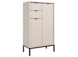 Mid.you Highboard , Kaschmir , Metall , 3 Fächer , 2 Schublade(n) Schubladen , 60x106x32 cm , stehend , Kleinmöbel, Kommoden, Highboards