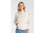 Fleecejacke KILLTEC "KOW 6 WMN KNTFLC JCKT", Damen, Gr. 36, weiss (weißer sand), Obermaterial: 100% Polyester, Jacken Fleecejacke, Übergangsjacke, windabweisend, mit Stehkragen
