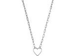 Kette mit Anhänger LIEBESKIND BERLIN "Schmuck Geschenk Edelstahl Halskette Herz", silber (silberfarben), Halsketten, Damen, Edelstahl, L: 45 B: 4mm, B:4mm