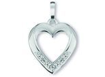 Kettenanhänger ONE ELEMENT "Zirkonia Herz Herz Anhänger aus 925 Silber", silber, Schmuckanhänger, Damen, Silber 925 (Sterlingsilber), Kettenanhänger, Liebevoll gearbeitet – ein schönes Geschenk für besondere Momente