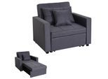 Schlafsessel MCW-L90, Klappsessel Schlafsofa Gästebett Relaxsessel, Liegefläche 197x103cm Stoff/Textil ~ dunkelgrau