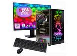 GAMEMAX Gaming-PC-Komplettsystem "MegaDeal Rockstar 2709 Intel Core i5 14400F 16GB 1TB SSD RTX 5060", Energieeffizienz: E (A-G), schwarz, Microsoft Windows 11 Home (64 Bit), 16 GB RAM 1.000 GB SSD, Computer_Komplettsysteme, Windows 11 + MSI PRO MP273A Monitor, 69cm (27")