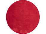 Teppich MERINOS "Loft 37", rot, H:16mm Ø:120cm, Polyester, Teppiche, Teppich, Kunstfellteppich besonders weich und kuschelig, Fell Haptik
