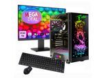 GAMEMAX Gaming-PC-Komplettsystem "MegaDeal Rockstar 2710 Intel Core i5 14400F 16GB 1TB SSD RTX 5060", Energieeffizienz: E (A-G), schwarz, Microsoft Windows 11 Home (64 Bit), 16 GB RAM 1.000 GB SSD, Computer_Komplettsysteme, Windows 11 + MSI PRO MP2412DE Monitor 60cm (24")