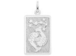 Sternzeichenanhänger JOBO "Sternzeichen eckig mit Sternbild 20 mm", silber 925, Schmuckanhänger, Damen, Fische, Silber 925 (Sterlingsilber), 925 Silber rhodiniert
