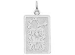 Sternzeichenanhänger JOBO "Sternzeichen eckig mit Sternbild 20 mm", silber 925, Schmuckanhänger, Damen, Zwilling, Silber 925 (Sterlingsilber), 925 Silber rhodiniert