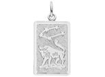Sternzeichenanhänger JOBO "Sternzeichen eckig mit Sternbild 20 mm", silber 925, Schmuckanhänger, Damen, Stier, Silber 925 (Sterlingsilber), 925 Silber rhodiniert