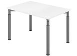 HAMMERBACHER höhenverstellbarer Schreibtisch VYS12/W/G weiß