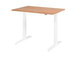 HAMMERBACHER VXMKA12/N/W elektrisch höhenverstellbarer Schreibtisch 70,0 - 120,0 cm - elektrisch nussbaum / weiß