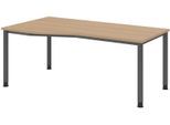 HAMMERBACHER VHS18/E/G höhenverstellbarer Schreibtisch 68,5 - 81 cm Eiche / grafit
