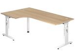 HAMMERBACHER VOS82/E/W höhenverstellbarer Schreibtisch 65 - 85 cm Weiß / weiß