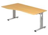 HAMMERBACHER VOS18/6/S höhenverstellbarer Schreibtisch 65 - 85 cm silber / silber