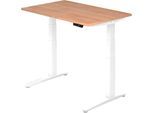 HAMMERBACHER VXBHM12/N/WW elektrisch höhenverstellbarer Schreibtisch 65,0 - 130,0 cm - elektrisch nussbaum / weiß