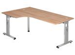 HAMMERBACHER VOS82/N/S höhenverstellbarer Schreibtisch 65 - 85 cm Silber / silber