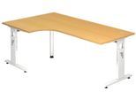 HAMMERBACHER VOS82/6/W höhenverstellbarer Schreibtisch 65 - 85 cm weiß / weiß