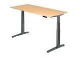 HAMMERBACHER VXBHM19/3/GG elektrisch höhenverstellbarer Schreibtisch 65,0 - 130,0 cm - elektrisch ahorn / grafit