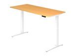 HAMMERBACHER VXBHM19/6/WW elektrisch höhenverstellbarer Schreibtisch 65,0 - 130,0 cm - elektrisch Buche / weiß