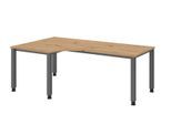 HAMMERBACHER VQS82/R/G höhenverstellbarer Schreibtisch 68,5 - 81 cm Asteiche / grafit