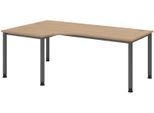 HAMMERBACHER VHS82/E/G höhenverstellbarer Schreibtisch 68,5 - 81 cm Eiche / grafit