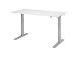 HAMMERBACHER VXMKA16/W/S elektrisch höhenverstellbarer Schreibtisch 70,0 - 120,0 cm - elektrisch weiß / silber