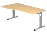 HAMMERBACHER VOS18/3/S höhenverstellbarer Schreibtisch 65 - 85 cm Silber / silber