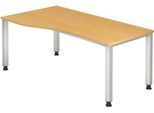 HAMMERBACHER VQS18/6/S höhenverstellbarer Schreibtisch 68,5 - 81 cm buche / silber