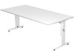 HAMMERBACHER höhenverstellbarer Schreibtisch VOS2E/W/W weiß