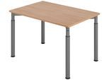 HAMMERBACHER höhenverstellbarer Schreibtisch VYS12/N/G nussbaum