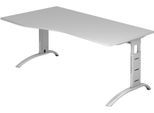HAMMERBACHER VFS18/5/S höhenverstellbarer Schreibtisch 65 - 85 cm lichtgrau / silber