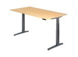HAMMERBACHER XBHM2E höhenverstellbarer Schreibtisch 65,0 - 130,0 cm - elektrisch ahorn / grafit